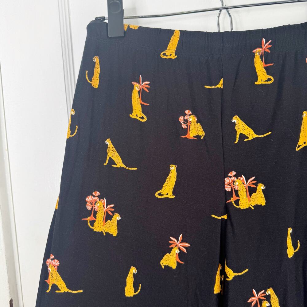 SOMA Cool Nights Cropped Pants Pajama Set NEW Feline Fun Black Leopard Print XS - Picture 15 of 16